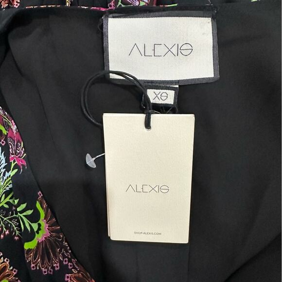Alexis Holli Floral Mini Dress in Midnight Bloom Black Multicolor XS New - Picture 11 of 12